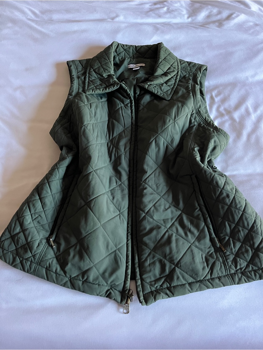 croft & barrow Quilted Sleeveless Vest in Dark Green